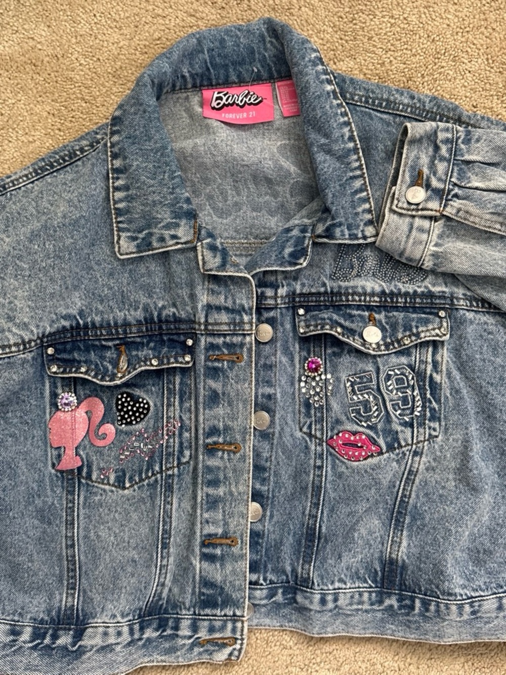 Barbie Blue Denim Jacket with Pink Accents